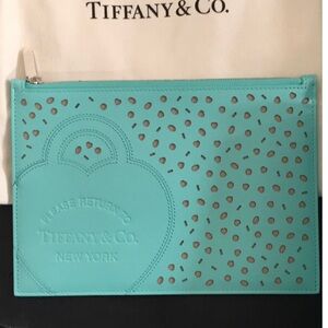 Authentic Tiffany& Co. Limited Edition Leather Clutch converted to crossbody bag